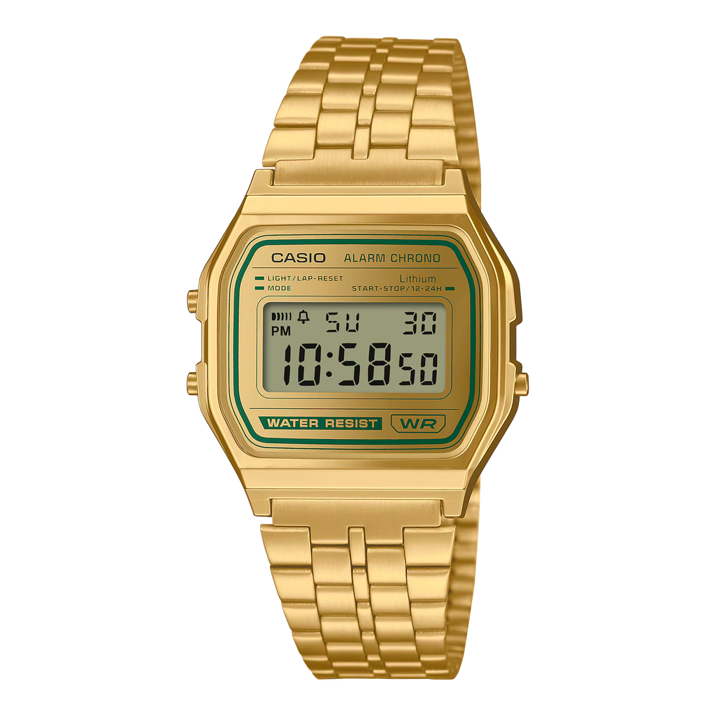 Casio VINTAGE METAL DIGI GLD/GRN A158WEGV-9ACF