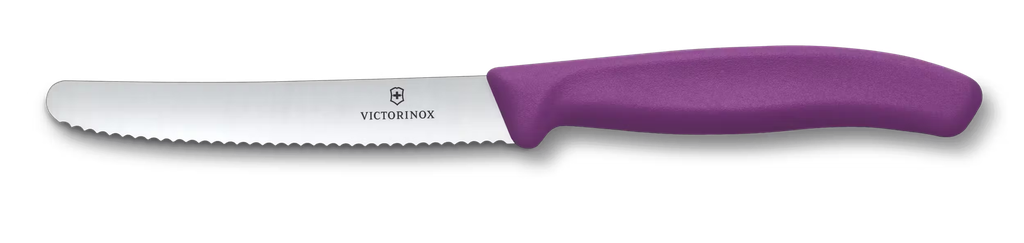 Swiss Classic tomato &amp; table knife, 11cm, wavy, purple 6.7835.C1