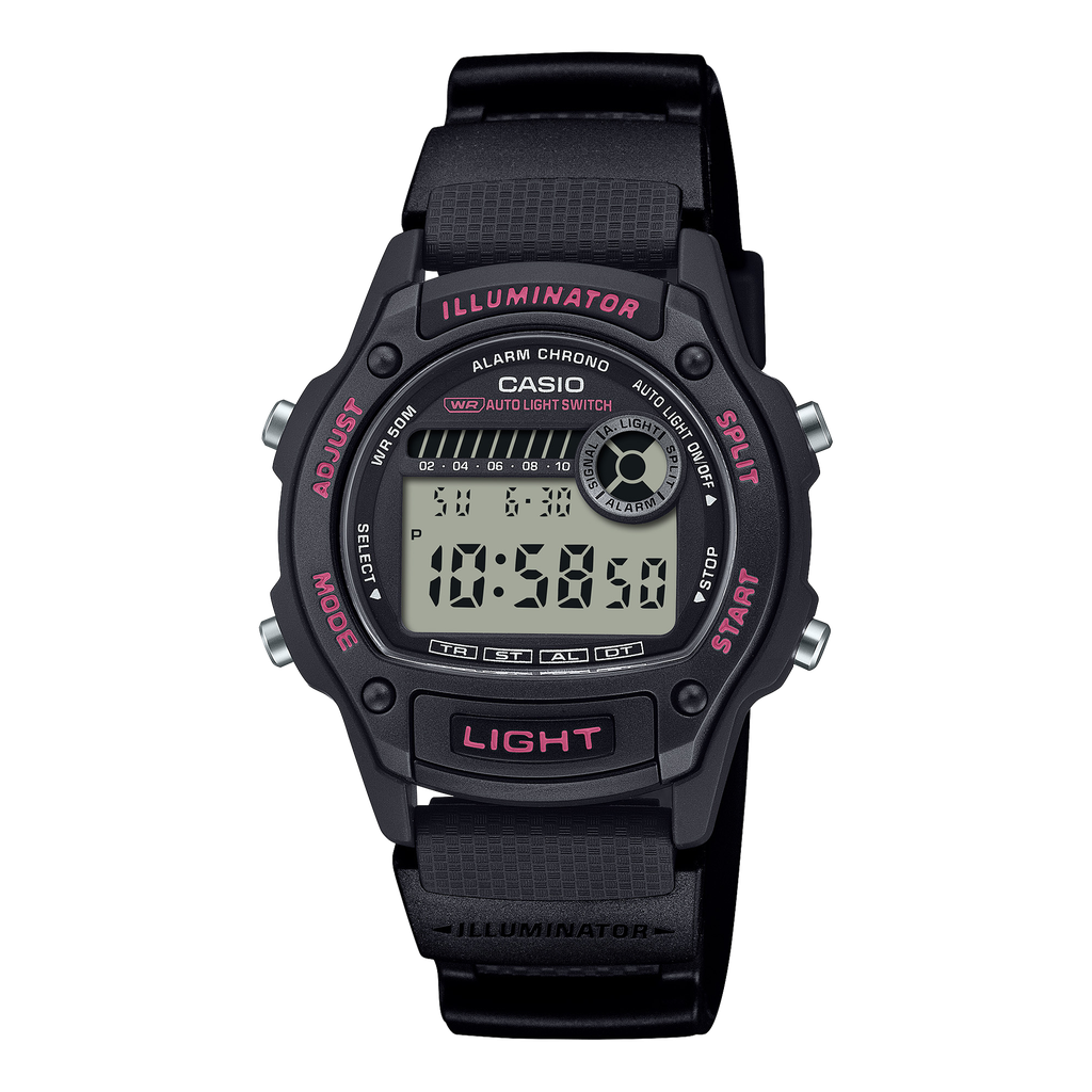 MID-SIZE DIGI RESIN BLK/RED W-220H-1A2VCF