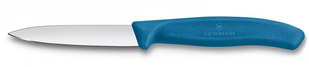 Swiss Classic, paring knife, 8cm, straight, pointed tip, blue 6.7602.C1