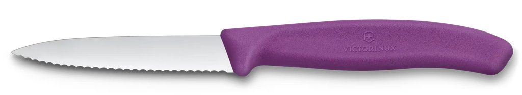 Swiss Classic, paring knife, 8cm, wavy, pointed tip, purple 6.7635.C1