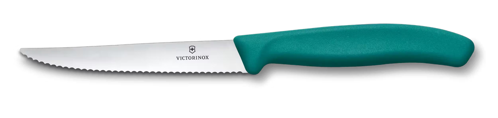 Swiss Classic, steak &amp; pizza knife, 11cm, wavy, green 6.7234.C1