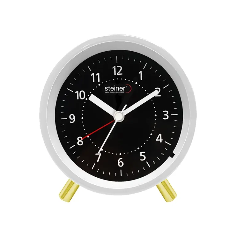RELOJ DESPERTADOR ANÁLOGO, NEGRO/BLANCO YZ5227WH