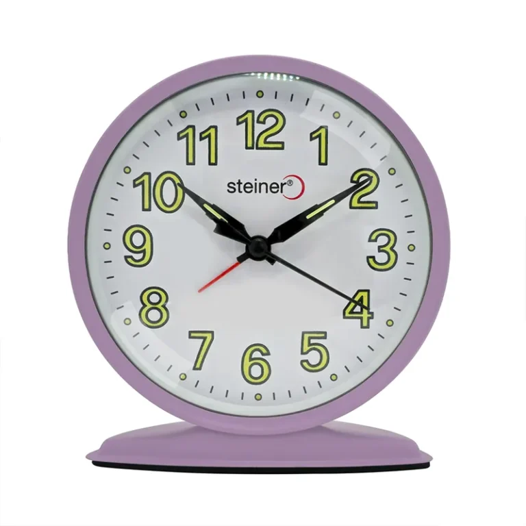 Reloj Despertador, redondo Análogo – Morado MT12401PP