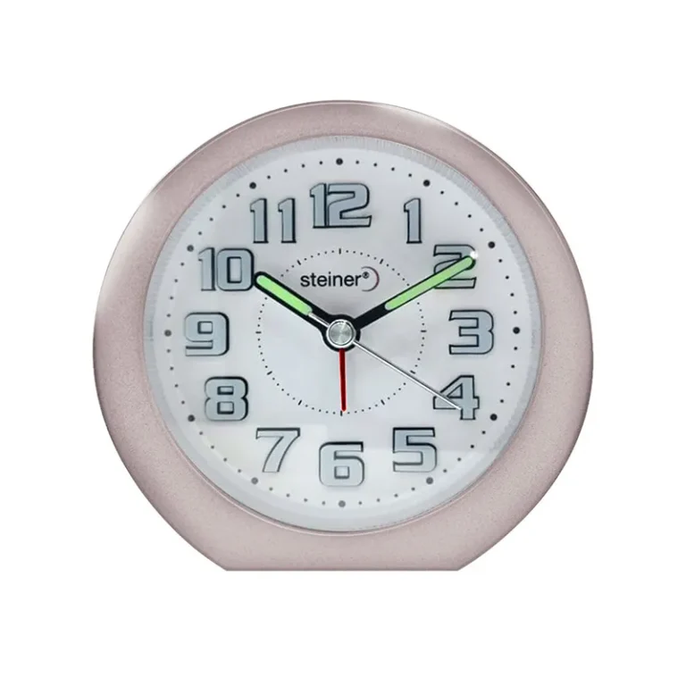 RELOJ DESPERTADOR ANÁLOGO,9.5,LUZ, ROSA TB804PK