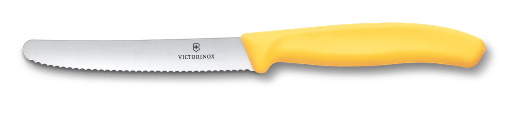 Swiss Classic, tomato &amp; table knife, 11cm, wavy, yellow 6.7838.C1