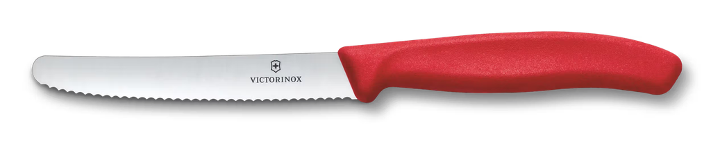 Swiss Classic, tomato &amp; table knife, 11cm, wavy, red 6.7831.C1