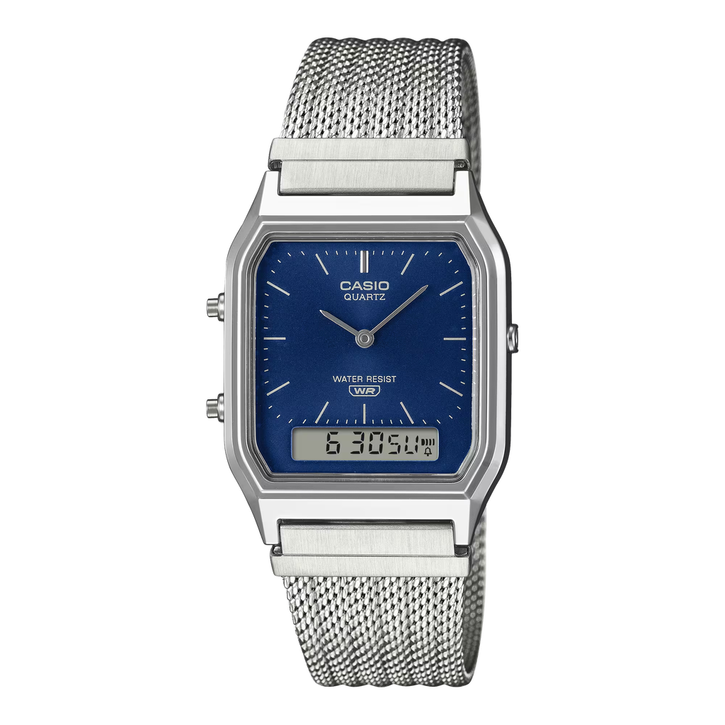 VINTAGE METAL AD SIL/BLU CASIO AQ-230EM-2ACF