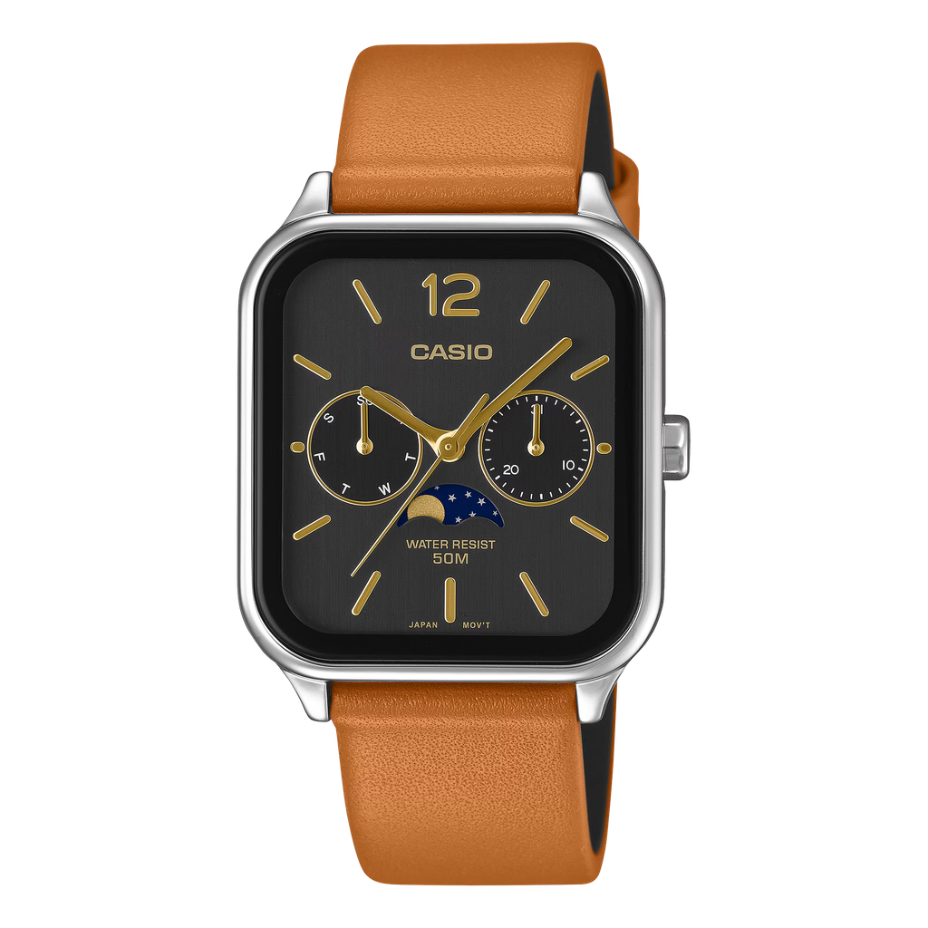 ANA MOON PHASE LEATHER BRN/BLK CASIO MTP-M305LC-1AVCF