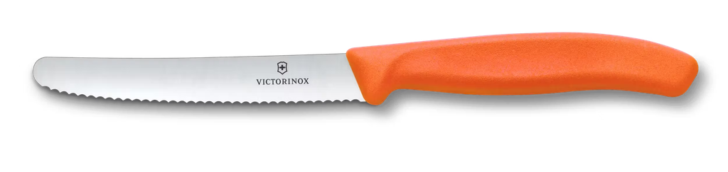 Swiss Classic, tomato &amp; table knife, 11cm, wavy, orange 6.7839.C1