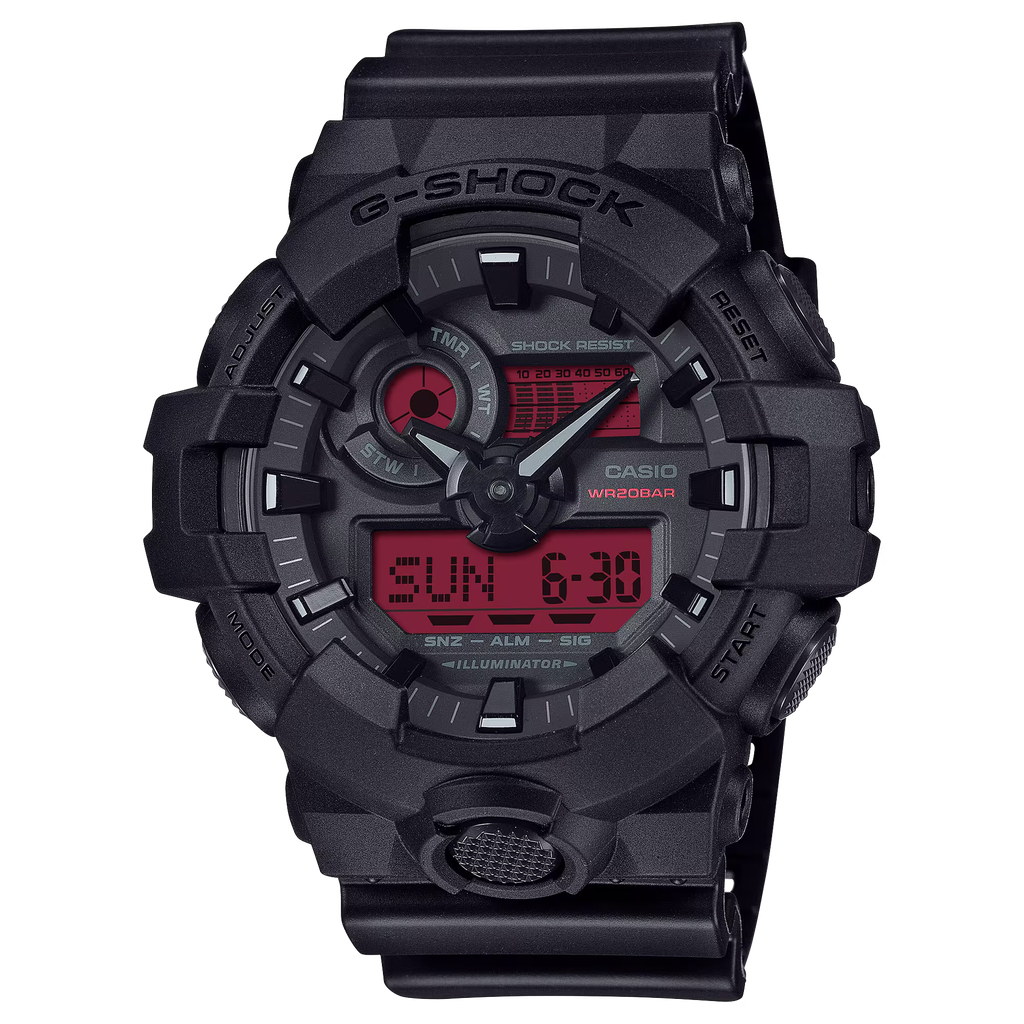 CASIO G-Shock AD RSN BLACK/RED GA-700BBR-1ACR