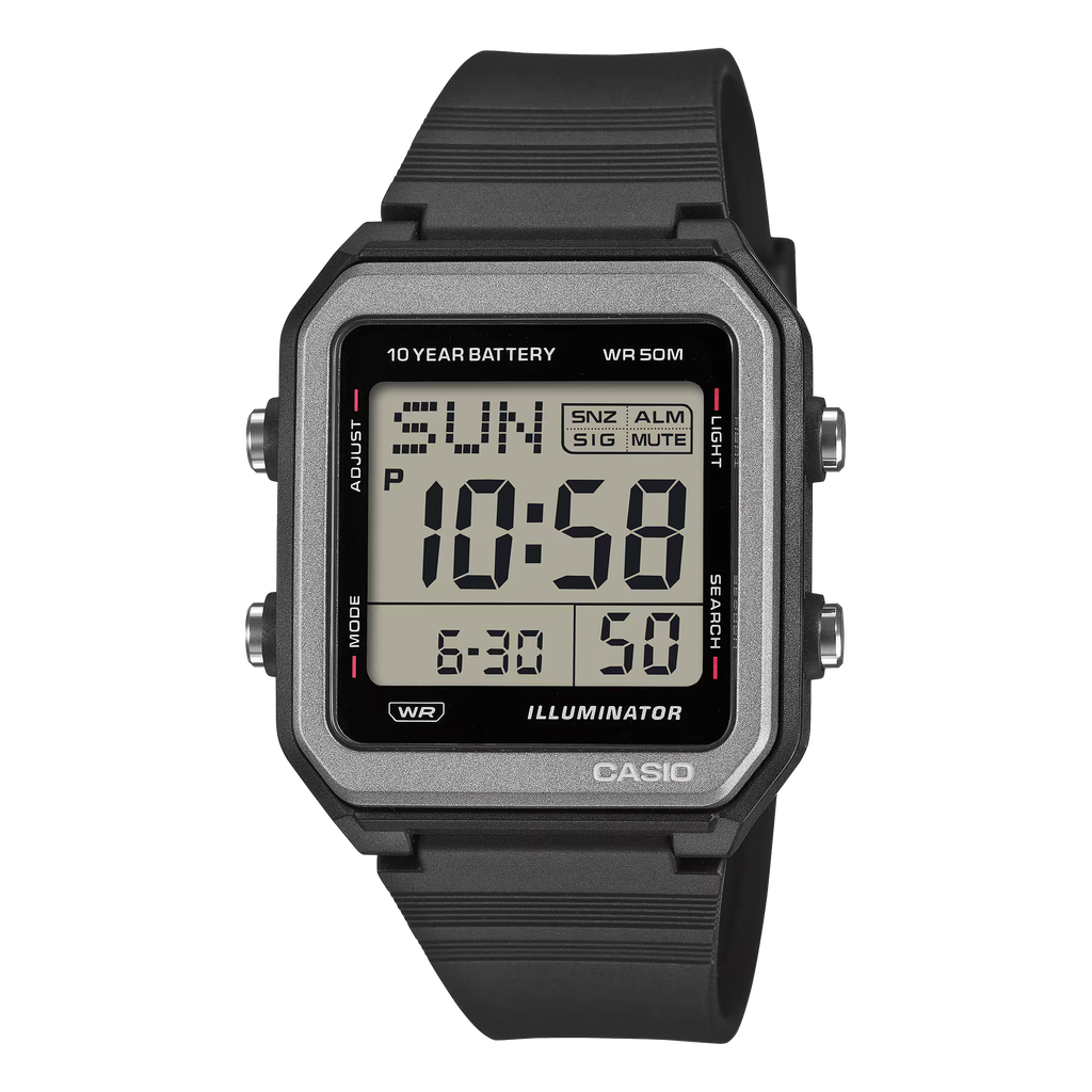 CASIO 10 YR DIGI RESIN BLK W-221H-1AVCF