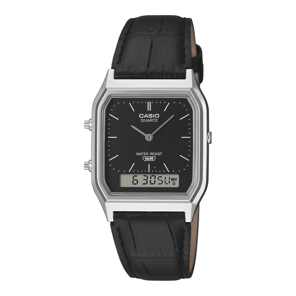 VINTAGE AD LETHER BLK/BLK AQ-230EL-1ACF CASIO