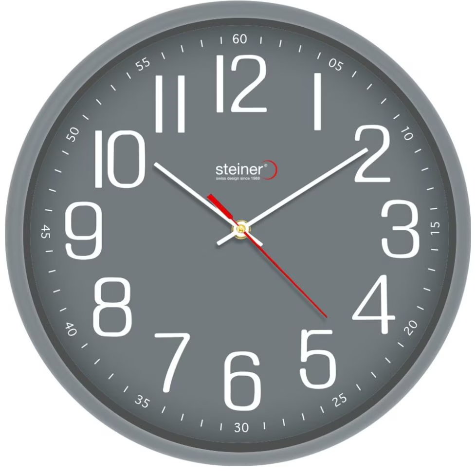 RELOJ PARED ANÁ 33 CM CARÁ/MCO GRIS STWA25-3692GY