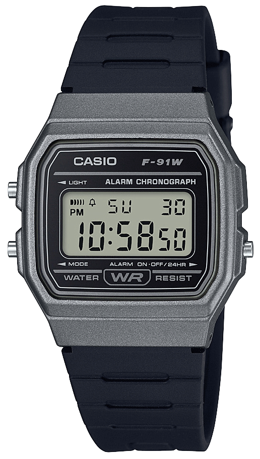 CASIO CLASSIC RESIN BLK/SIL F-91WM-1BCF