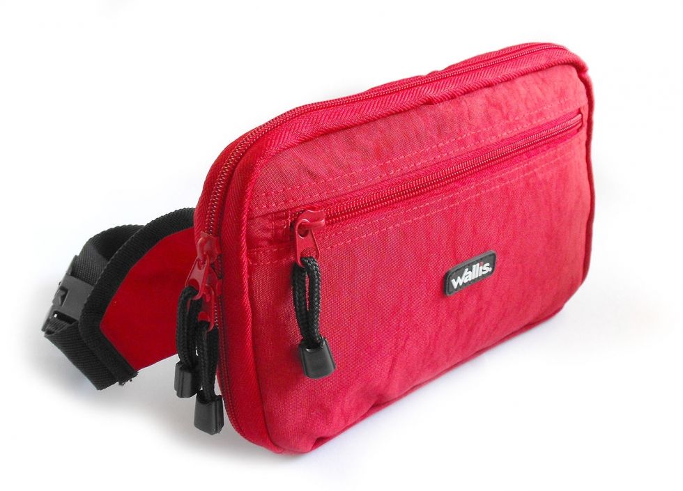 Cangurera 2 compartimientos, organizador interior, rojo, Wallis