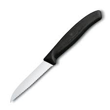 Cuchillo Swiss Classic Mondador Filo Dentado Negro Victorinox