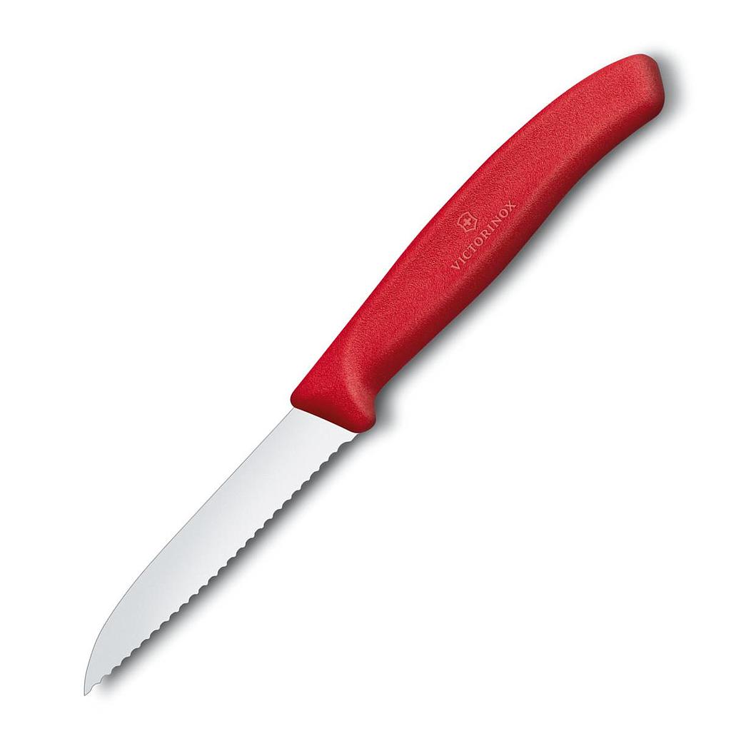 Cuchillo Swiss Classic Mondador Filo Dentado Rojo Victorinox