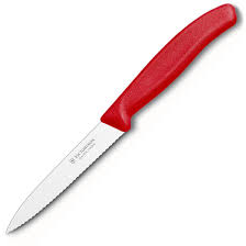 Cuchillo Swiss Classic Mondador de 10 cm con punta centrada y filo dentado Rojo Victorinox