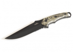 Cuchillo de monte, mango camuflaje, con funda, Wallis