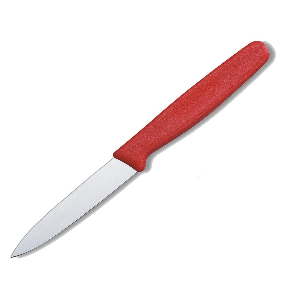 Cuchillo mondador de 8 cm con punta centrada Rojo Victorinox