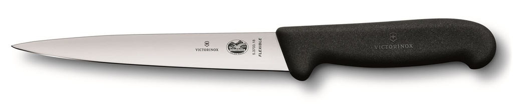 Cuchillo para filetear con mango negro de 16cm 5.3703.16