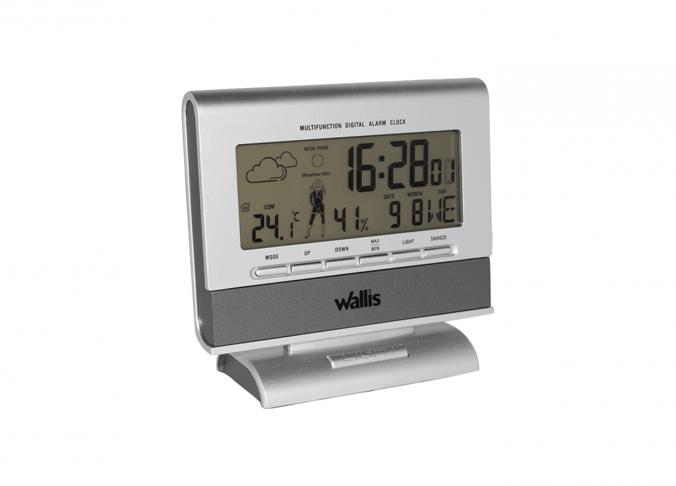 Estacion climatologica gris plata con alarma,calendario,reloj Wallis TD270613