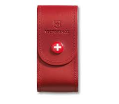 FUNDA DE PIEL ROJA PARA HERRAMIENTA 91 MM DE 5 A 8 CAPAS CON CIERRE DE BOTON A PRESION VICTORINOX