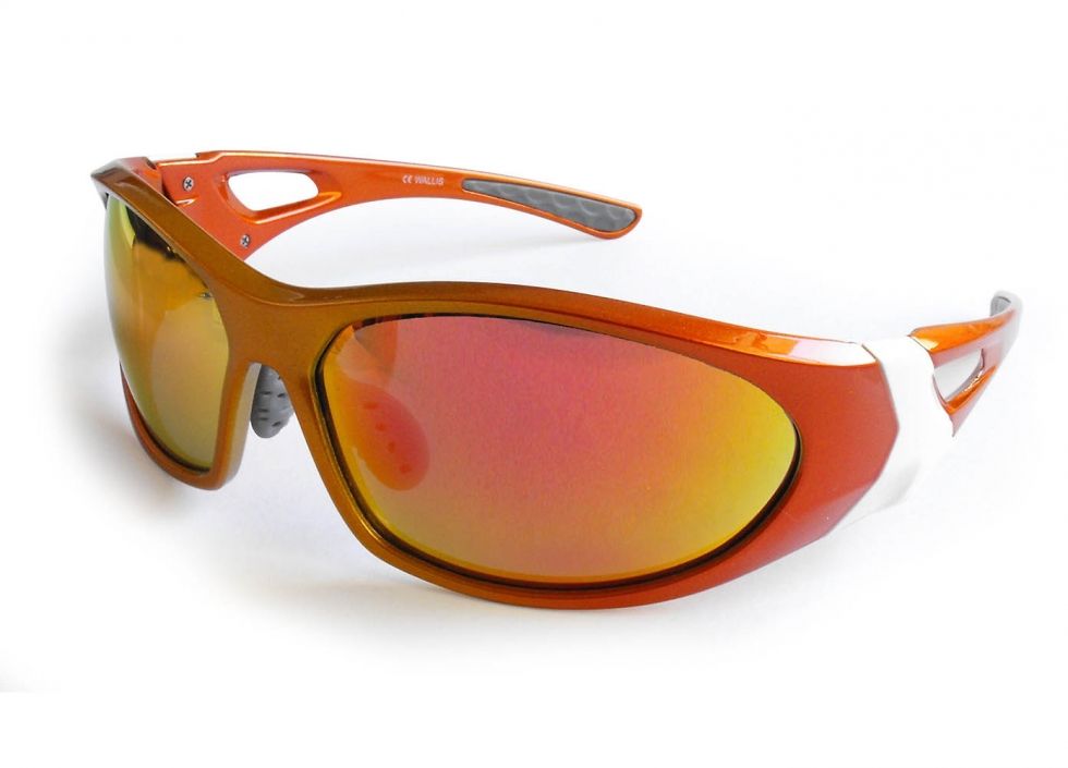 Lentes armazón naranja metálico/blanco, Wallis