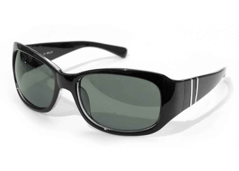 Lentes armazón negro, micas humo espejo, Wallis