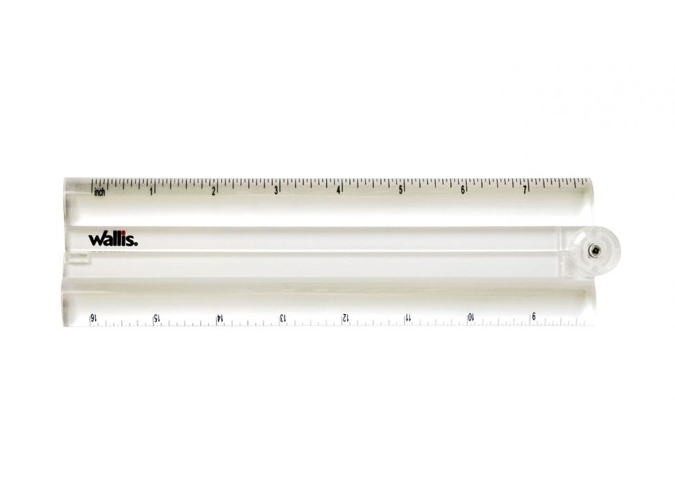 Lupa/regla plegable de 2x, transparente, Wallis