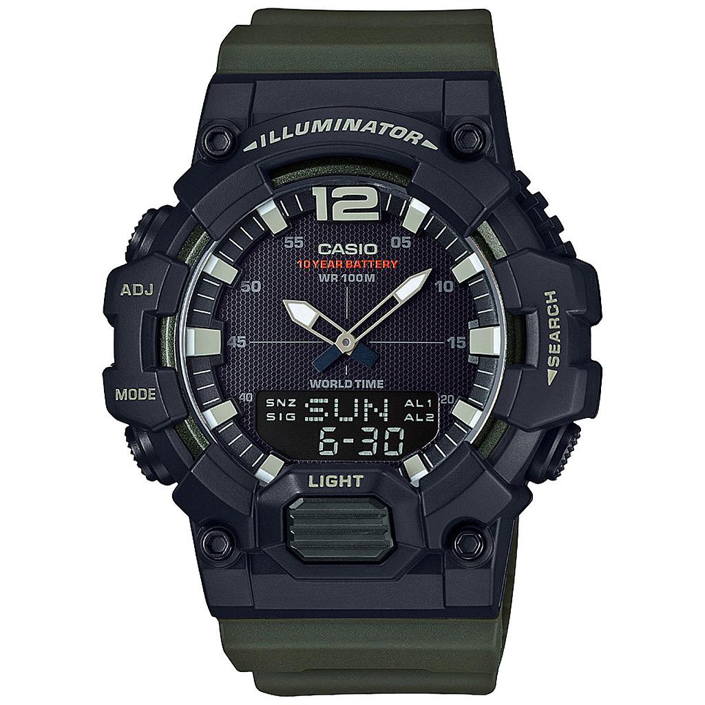 Mens 2H Combi AD Rsn GRN/BLK Reloj HDC-700-3AVCF