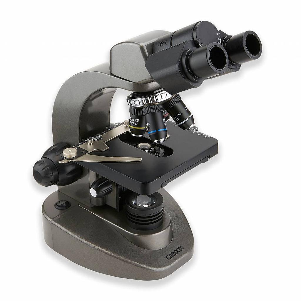 Microscopio Compuesto CARSON 4 objetivos, magnificación 40x-1600x ms-160