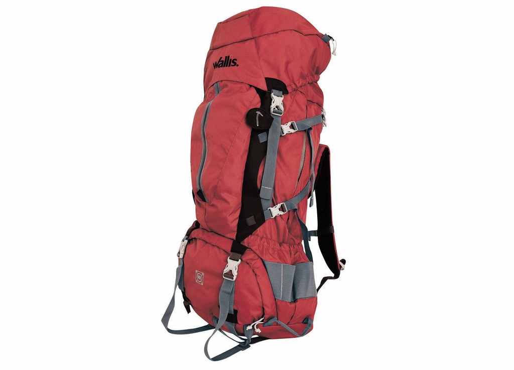 Mochila alta montaña, rojo/gris, Wallis