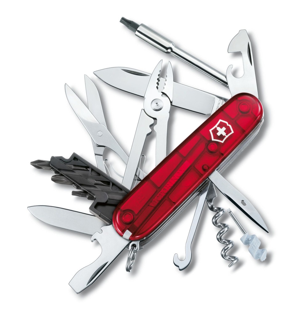 NAVAJA CYBERTOOL M ROJO TRANSLUCIDO VICTORINOX 1.7725.T