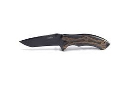 [K900352] Navaja de bloqueo manual, mango metal negro/tipo madera