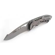 [K900608] Navaja de bloqueo manual, mango tipo madera, Wallis