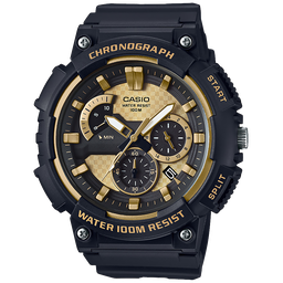 [MCW-200H-9AVCF] Reloj CASIO Mens 3H AD Resin BLK/GLD MCW-200H-9AVCF