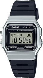 [F-91WM-7ACF] Reloj CASIO Mens Classic Digi Resin Blk/Sl F-91WM-7ACF