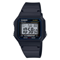 [W-217H-1AVCF] Reloj CASIO Mens Large Digi Resin Black W-217H-1AVCF