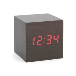 [AC22-DK] Reloj KIKKERLAND Cubo negro con alarma 