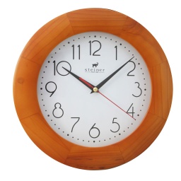 [WL7123SPB] Reloj de pared analogo  de madera