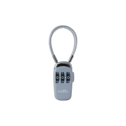 [A810611] CANDADO COMBUSB/EQUIPAJE,CABLE,3 DISCOS, PLATA