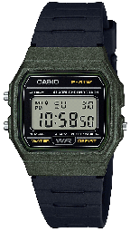 [F-91WM-3ACF] CASIO CLASSIC RESIN BLK/GRN F-91WM-3ACF