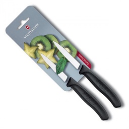 [6.7633.B] Cuchillo Swiss Classic Mondador de 8 cm con punta centrada y filo dentado Blister Negro Victorinox