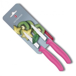 [6.7636.L115B] Cuchillo Swiss Classic Mondador de 8 cm con punta centrada y filo dentado Blister Rosa Victorinox