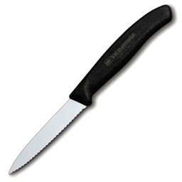 [6.7633] Cuchillo Swiss Classic Mondador de 8 cm con punta centrada y filo dentado Negro Victorinox