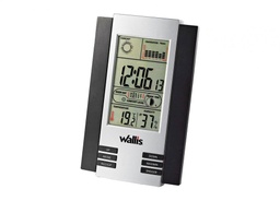 [TD270305] Estación climatológica con reloj, plata con negro, Wallis