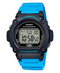 [W-219H-2A2VCF] Reloj CASIO HD digi BlacK Blue W-219H-2A2VCF