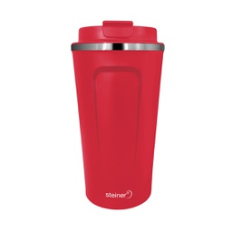 [OU-19715R] TAZA DE ACERO INOX, ROJA 500ML